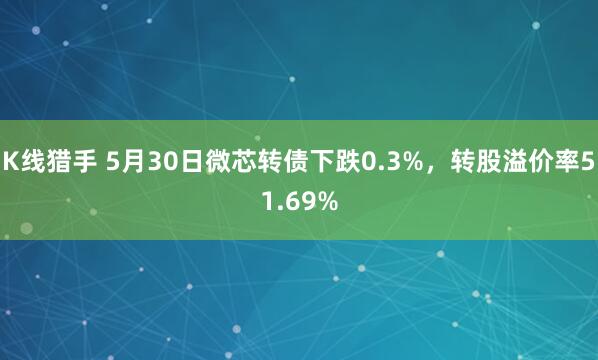 K线猎手 5月30日微芯转债下跌0.3%,转股溢价率51.69%